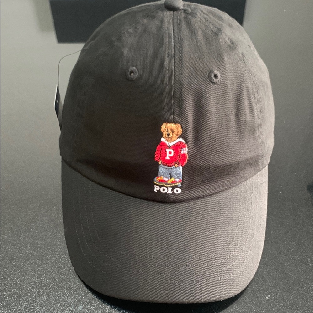 Polo by Ralph Lauren Black Cap with Bear Design